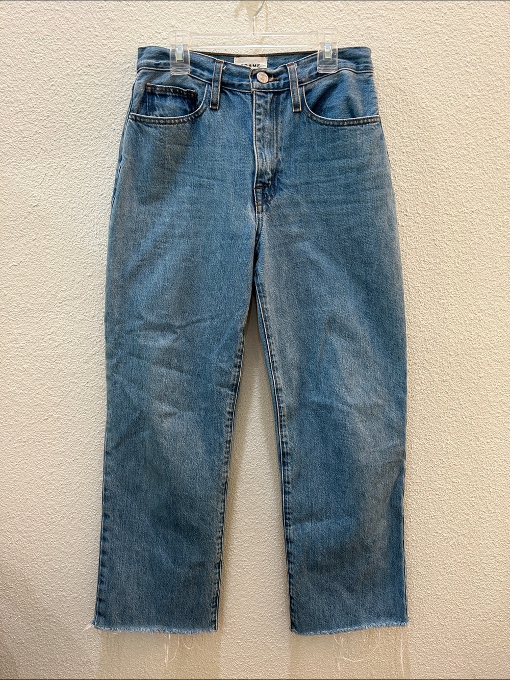 FRAME Le Jane Crop Raw Fray Jean Size 25 - Picture 2 of 16